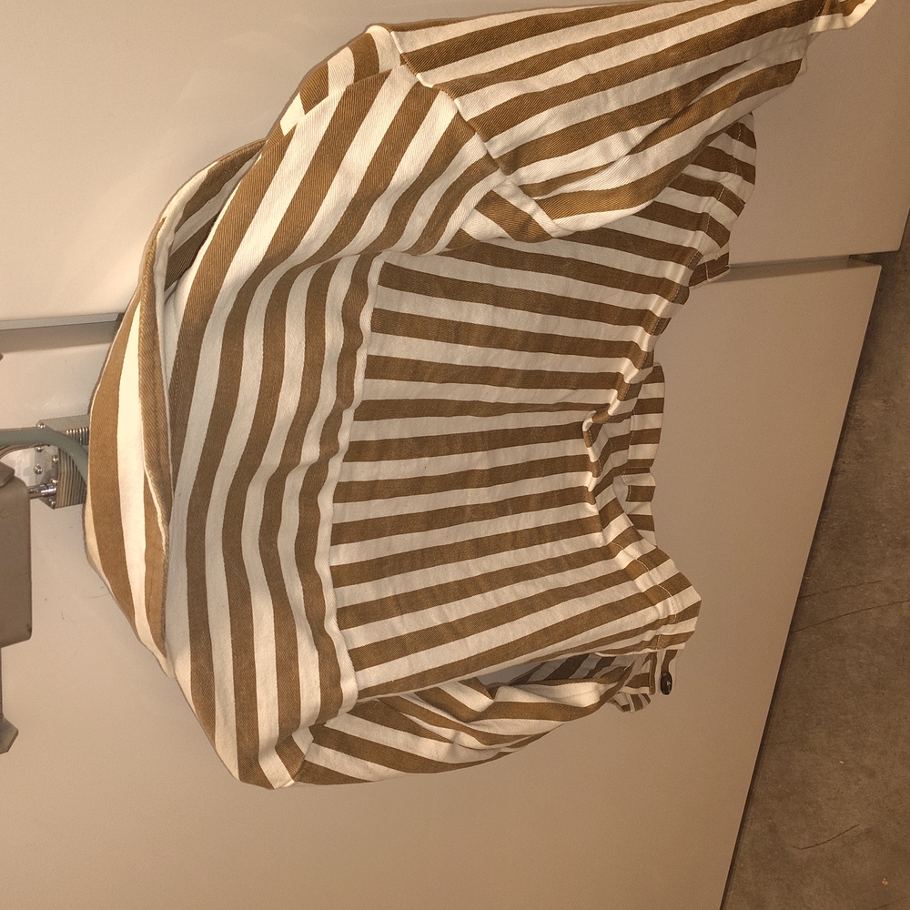 Brown and White Striped Top